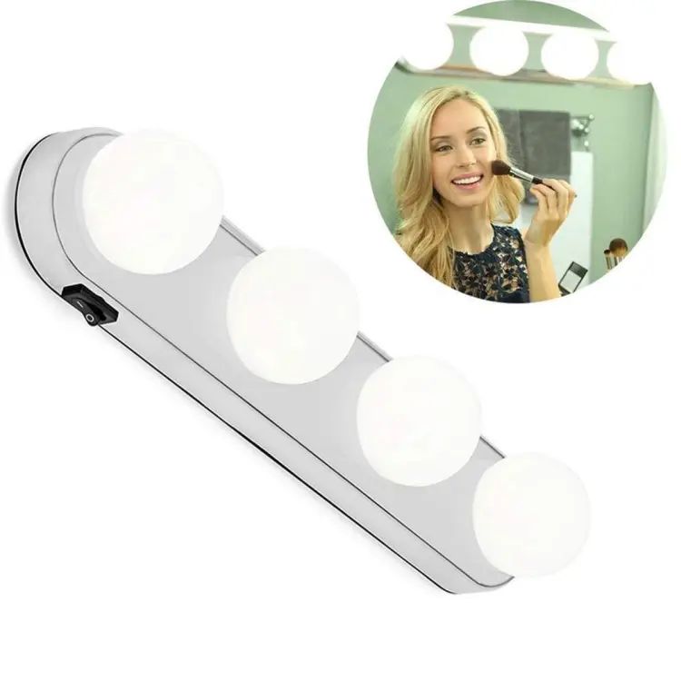 Portable led mirror light 4bulb makeup night light vanity light easy installed makeup studio lamp ardrop27307410