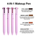 Makeup pen 4 in 1 eyebrow pencil waterproof long lasting easy color eyebrow lip highlighter pen sweatproof makeup cosmetic tool ardrop27315619