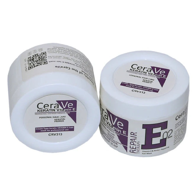 Cera Ve Keratin Vitamin E Repair Therapy E02 Hair Mask – 500ml | Deep Hair Repair Solution